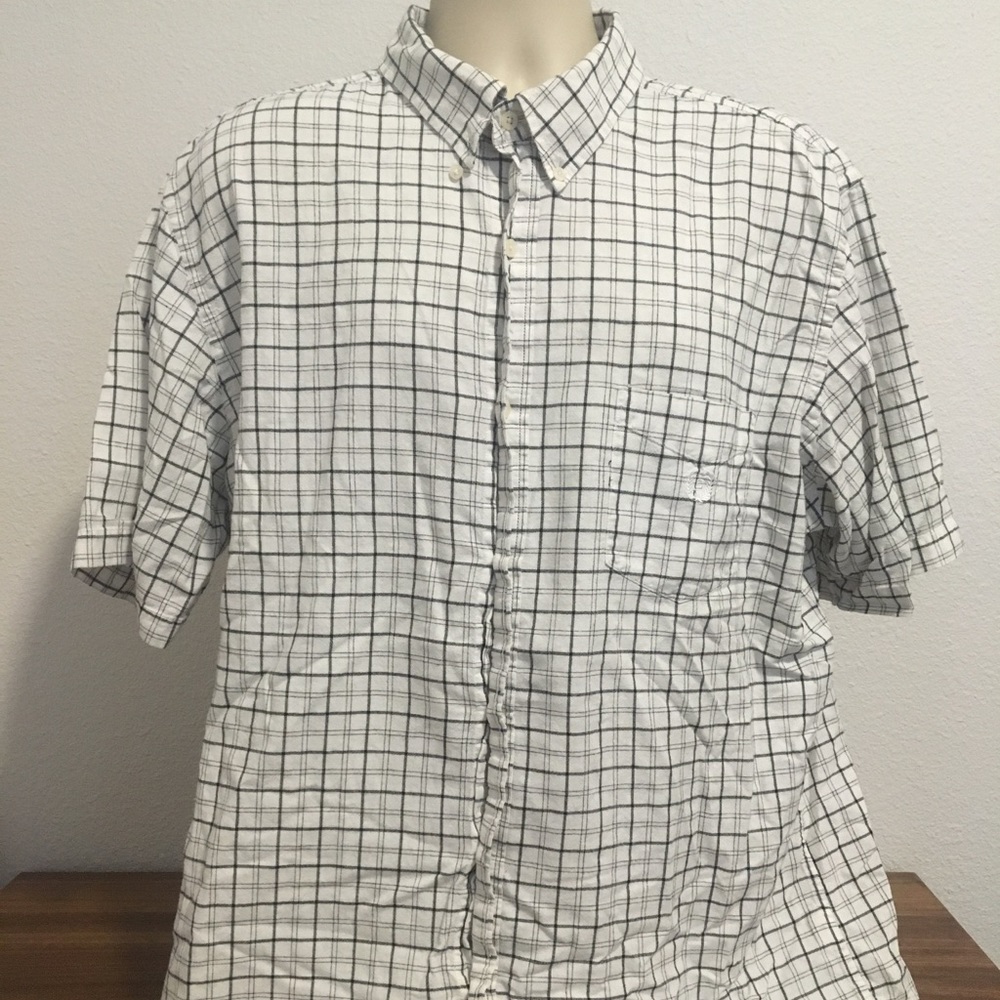 Chaps XXL White W Black Stipes Men's Polo